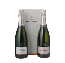 HENRIOT Twin Pack Blanc de Blancs and Rose, Champagne NV Set