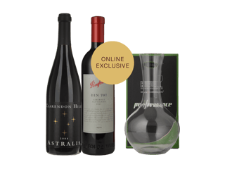 LANGTONS Clarendon Hills Astralis and Penfolds 707 Twin pack with Bonus Decanter, 3 Pack MV Case image number 0