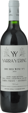 YARRA YERING Dry Red Wine No.1 Cabernets, Yarra Valley 2001 Bottle image number 0