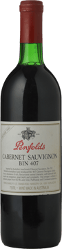 PENFOLDS Bin 407 Cabernet Sauvignon, South Australia 1990 Bottle image number 0