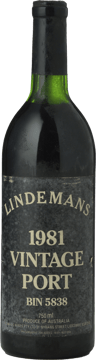LINDEMANS Bin 5838 Vintage Port, Barossa Valley 1981 Bottle image number 0
