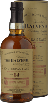 THE BALVENIE 14 Year Old Caribbean Cask Rum 43% ABV Single Malt Whisky NV 700ml image number 0