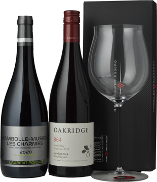LANGTONS Ponsot and Oakridge 864 Pinot Noir with Riedel Glass 3 pack , Chambolle-Musigny, Yarra Valley MV Case image number 0