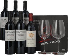 CLARENDON HILLS Sandown Vineyard Cabernet with a Bordeaux Bottle and Riedel upgrade, 7 Pack MV Case