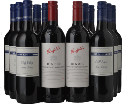 LANGTONS MOUNT LANGI GHIRAN VINEYARDS Cliff Edge Shiraz, Grampians with Bonus Two Bottles of Bin 389 12 Pack  MV Case image number 0