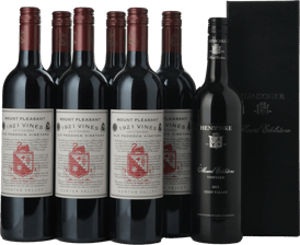 LANGTONS MOUNT PLEASANT 1921 Vines Old Paddock Vineyard Shiraz with a Bonus HENSCHKE Mount Edelstone Gift Box Shiraz, 7 Pack  MV Case