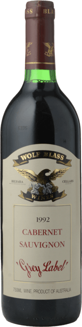 WOLF BLASS WINES Grey Label Cabernet Sauvignon, Langhorne Creek 1992