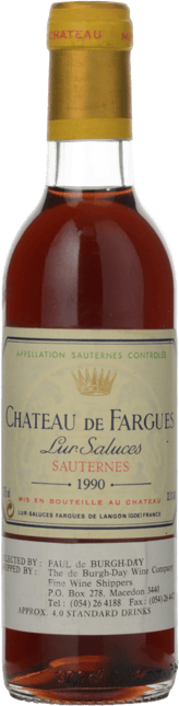 CHATEAU DE FARGUES, Sauternes 1990