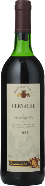 HENRI DE MONTEAU Connoisseur Club Grenache, Vin de Pays d'Oc 1998