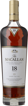 MACALLAN 18 Year Old Sherry Cask Matured Single Malt Whisky 43% ABV, The Highlands 2004 700ml image number 0