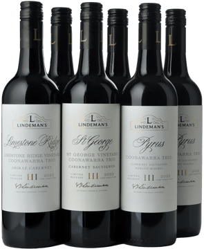 LANGTONS Lindemans Trio 6 Pack Cabernet, Coonawarra 2022 Case image number 0