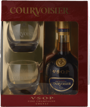 COURVOISIER V.S.O.P Le Cognac De Napoleon 700ml Bottle and 2 Glass Set 40% ABV, Fine Champagne NV Set image number 0