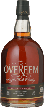 OVEREEM DISTILLERY Port Cask Matured Single Malt 60% ABV Whisky, Tasmania NV 700ml image number 0