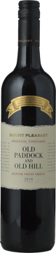 MOUNT PLEASANT Old Paddock and Old Hill Shiraz, Hunter Valley 2010 Bottle image number 0