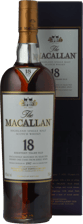 MACALLAN 18 Year Old Sherry Cask Matured Single Malt Whisky 43% ABV, The Highlands 1997 Bottle