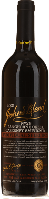 GLAETZER WINES John's Blend No.28 Cabernet Sauvignon, Langhorne Creek ...