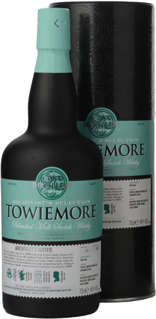 THE LOST DISTILLERY COMPANY Towiemore Archivist's Selection Blended Malt Scotch Whisky 46% ABV , Scotland NV
