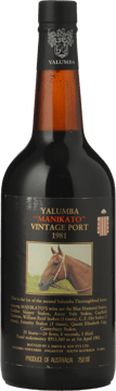 YALUMBA Manikato Vintage Port, Barossa Valley 1981 Bottle image number 0