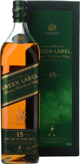 JOHNNIE WALKER Green Label 15 Years Old Pure Malt Whisky 43% ABV, Scotland NV