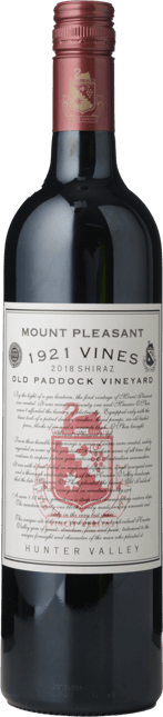 MOUNT PLEASANT 1921 Vines Old Paddock Vineyard Shiraz, Hunter Valley 2018