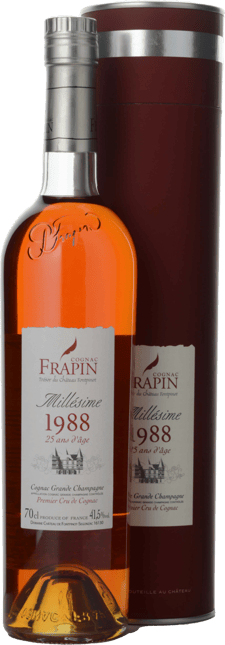 COGNAC FRAPIN 25 Y.O. Grande Champagne Cognac 1988 41.5%, Cognac NV