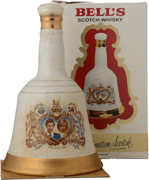 BELL'S Scotch Whisky Prince Charles and Lady Diana Wade Ceramic Decanter, Scotland NV Crock image number 0