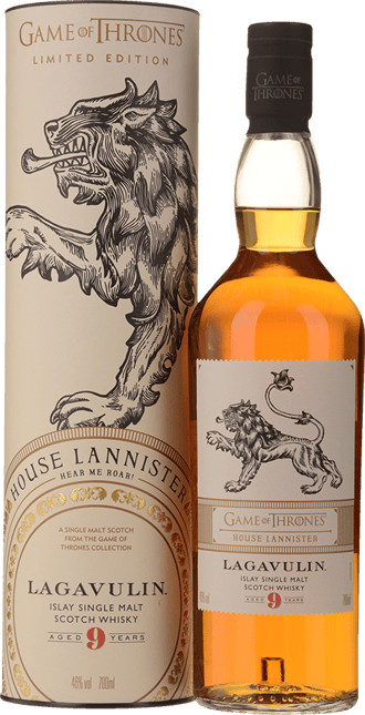 LAGAVULIN Game of Thrones House Lannister 9 Year Old Single Malt Scotch Whiskey 46% ABV, Islay NV