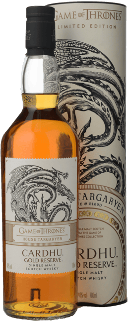 CARDHU Gold Reserve Game of Thrones House Targaryen Single Malt Scotch Whisky 40% ABV, Scotland NV