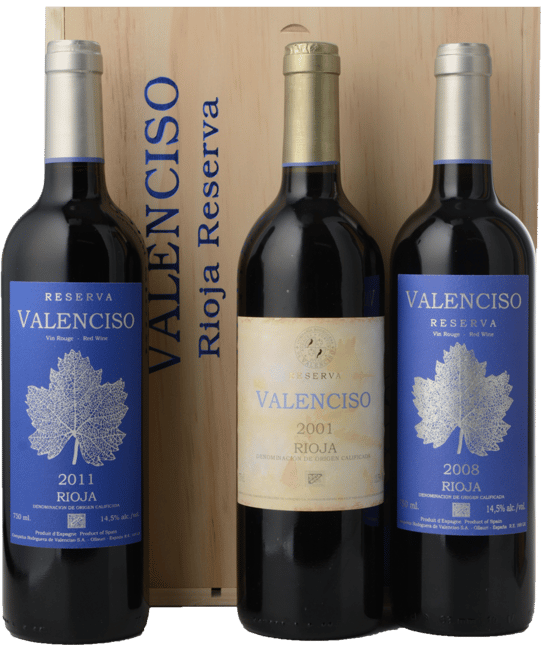 VALENCISO Reserva Rioja (2001, 2008 & 2011) 3-pack  MV