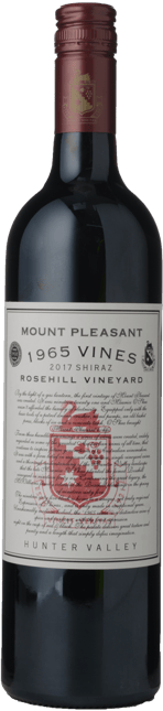 MOUNT PLEASANT Rosehill 1965 Vines Shiraz, Hunter Valley 2017