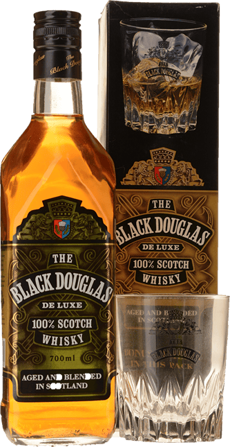 BLACK DOUGLAS Deluxe Scotch Whisky with bonus tumbler glass 37% ABV ...