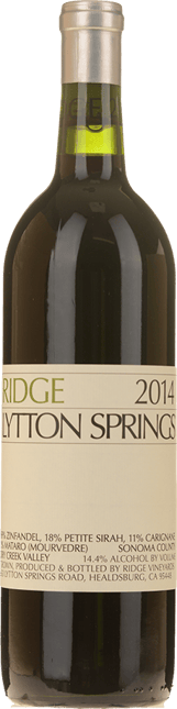 RIDGE VINEYARDS Lytton Springs Zinfandel Petite Syrah Carignan, Sonoma 2014