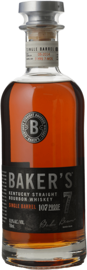 JAMES B. BEAM DISTILLING CO. Baker's 7 Year Old Straight Bourbon Single ...