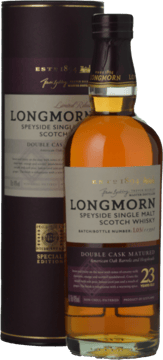 LONGMORN 23 Years Old Double Cask 48% ABV, Speyside NV 700ml image number 0