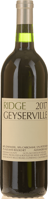 RIDGE VINEYARDS Geyserville Zinfandel blend, Alexander Valley 2017