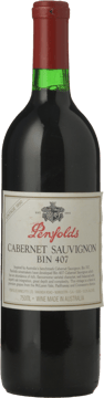 PENFOLDS Bin 407 Cabernet Sauvignon, South Australia 1990 Bottle image number 0