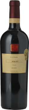 C.J. PASK WINERY Declaration Malbec, Hawkes Bay 2005 Bottle image number 0