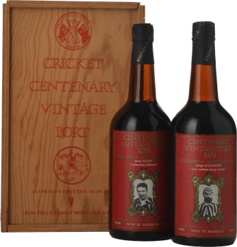 RHINE CASTLE WINES Cricket Centenary 2 bottle set Vintage Port, Barossa Valley MV Set image number 0