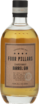 FOUR PILLARS DISTILLERY Chardonnay Barrel Gin 43.8% ABV, Yarra Valley NV 500ml image number 0