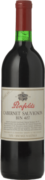 PENFOLDS Bin 407 Cabernet Sauvignon, South Australia 1990 Bottle image number 0