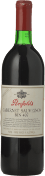 PENFOLDS Bin 407 Cabernet Sauvignon, South Australia 1990 Bottle image number 0
