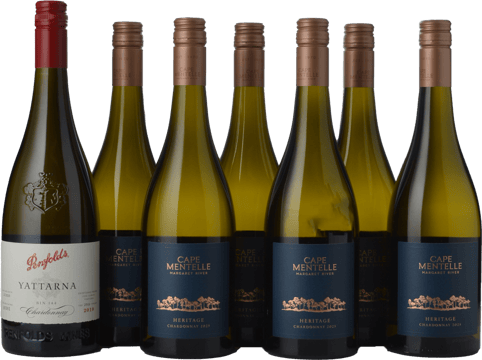 LANGTONS CAPE MENTELLE Heritage Chardonnay with a bottle of PENFOLDS Bin 144 Yattarna Chardonnay, 7 Pack MV Case image number 0