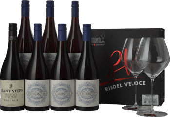 LANGTONS FETHERSTON Estate Pinot Noir, Yarra Valley with Bonus bottles of Giant Steps Primavera and a Twin Pack of Riedel glasses, 8 Pack  MV Case image number 0