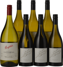 LANGTONS ISLAND OF SLIDING DOORS Chardonnay, Tasmania with a Bonus Magnum of PENFOLDS Bin 144 Yattarna 7 Pack  MV Case