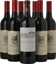 LANGTONS SIMPSON ESTATE Jenny Cabernet Merlot, Margaret River with a Bonus bottle of CHATEAU PONTET-CANET 5me cru classe, Pauillac 7 Pack MV Case