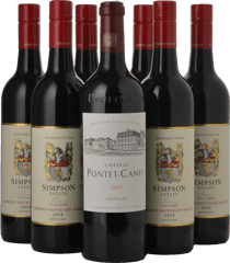 LANGTONS SIMPSON ESTATE Jenny Cabernet Merlot, Margaret River with a Bonus bottle of CHATEAU PONTET-CANET 5me cru classe, Pauillac 7 Pack MV Case image number 0