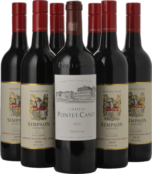 LANGTONS SIMPSON ESTATE Jenny Cabernet Merlot, Margaret River with a Bonus bottle of CHATEAU PONTET-CANET 5me cru classe, Pauillac 7 Pack MV Case image number 0