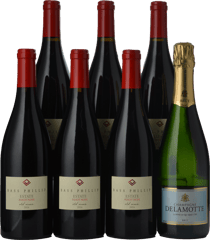 LANGTONS Bass Phillip Estate Pinot Noir with Bonus Delamotte Brut Champagne 7 pack  MV Case image number 0