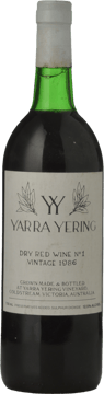YARRA YERING Dry Red Wine No.1 Cabernets, Yarra Valley 1986 Bottle image number 0