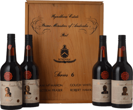 WYNDHAM ESTATE Prime Ministers of Australia Series 6, 4 Bottle Set, Vintage Port, Hunter Valley 1981 Set